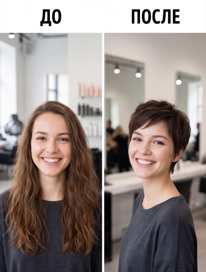 Оля примерила стрижку пикси